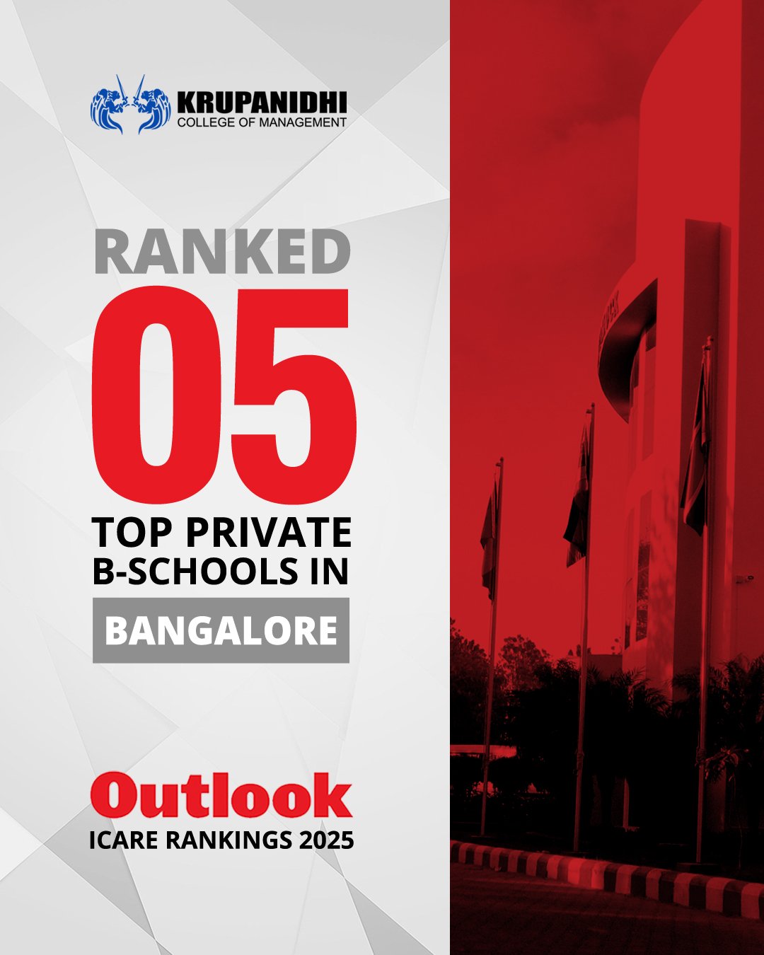 Outlook Ranking 2024 Top private in Bangalore